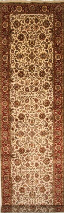 Agra Beige Runner Hand Knotted 60 X 238  Area Rug 250-29266 Image 0