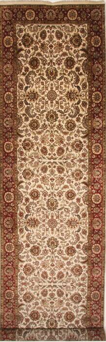 Agra Beige Runner Hand Knotted 511 X 238  Area Rug 250-29269 Image 0