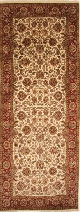 Agra Beige Hand Knotted 61 X 1511  Area Rug 250-29282 Image 0