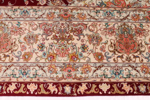 Tabriz Red Hand Knotted 910 X 136  Area Rug 254-29345 Image 1