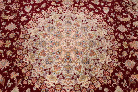 Tabriz Red Hand Knotted 910 X 136  Area Rug 254-29345 Image 8