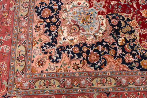 Tabriz Blue Hand Knotted 100 X 132  Area Rug 254-29346 Image 1