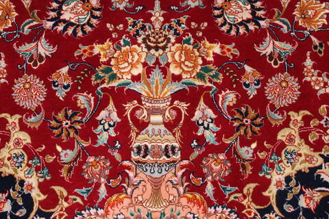 Tabriz Blue Hand Knotted 100 X 132  Area Rug 254-29346 Image 2