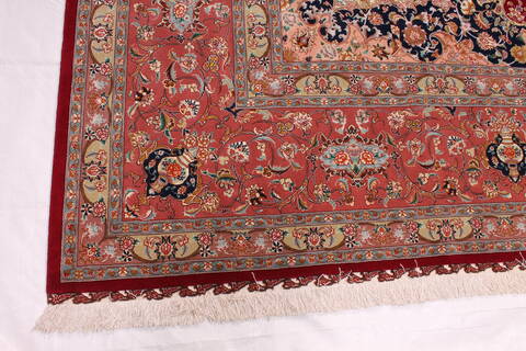 Tabriz Blue Hand Knotted 100 X 132  Area Rug 254-29346 Image 7
