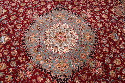 Tabriz Blue Hand Knotted 100 X 132  Area Rug 254-29346 Image 8