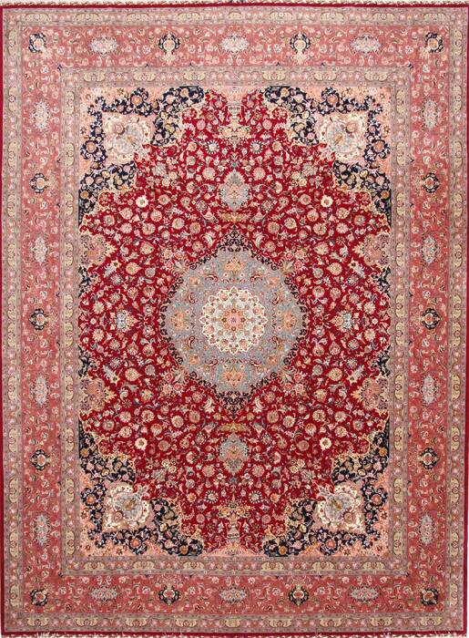 Tabriz Blue Hand Knotted 100 X 132  Area Rug 254-29346 Image 0