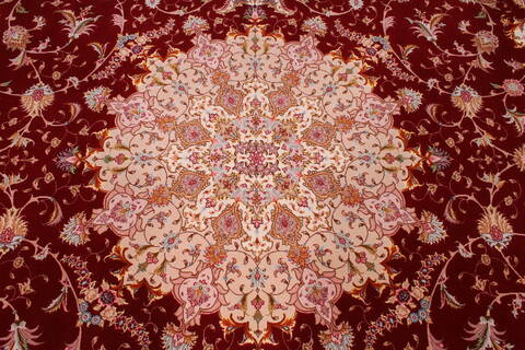Tabriz Purple Hand Knotted 100 X 133  Area Rug 254-29352 Image 7
