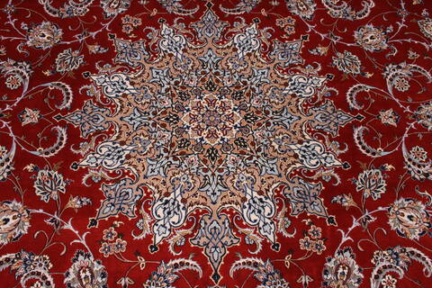 Isfahan Red Hand Knotted 100 X 133  Area Rug 254-29360 Image 7