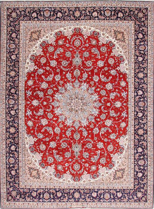 Isfahan Red Hand Knotted 100 X 133  Area Rug 254-29360 Image 0
