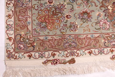Tabriz Beige Hand Knotted 910 X 131  Area Rug 254-29366 Image 2