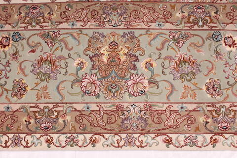 Tabriz Beige Hand Knotted 910 X 131  Area Rug 254-29366 Image 3