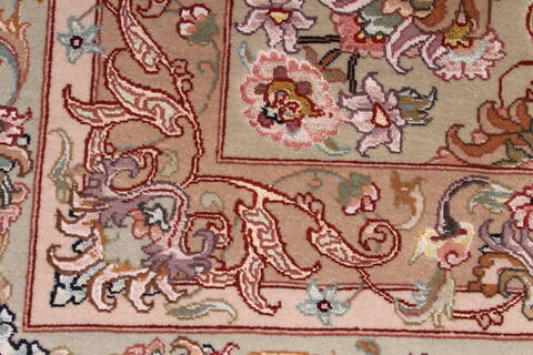 Tabriz Beige Hand Knotted 910 X 131  Area Rug 254-29366 Image 4