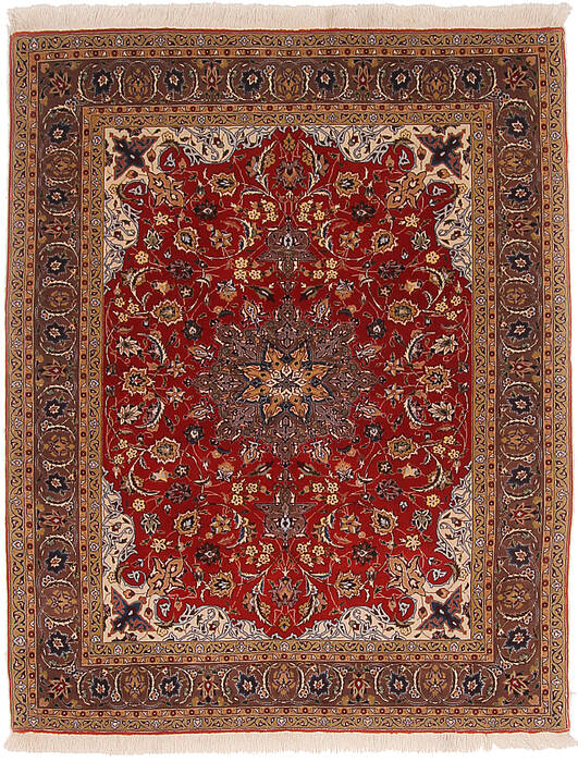 Tabriz Purple Hand Knotted 100 X 136  Area Rug 254-29372 Image 0