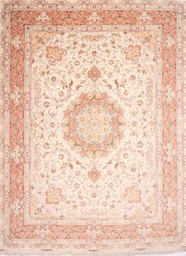 Tabriz Purple Hand Knotted 9'10" X 13'3"  Area Rug 254-29375
