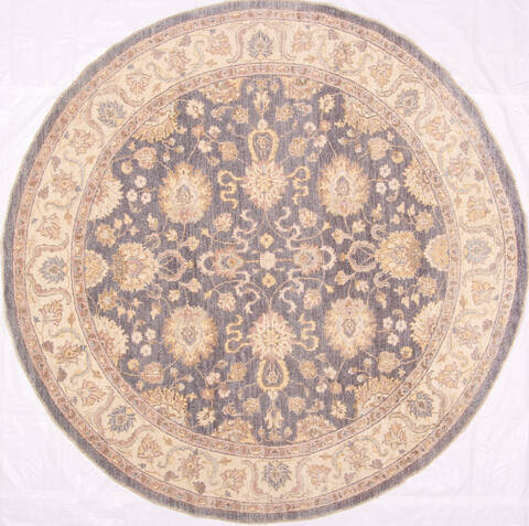 Pishavar Beige Round Hand Knotted 80 X 80  Area Rug 254-29386 Image 0