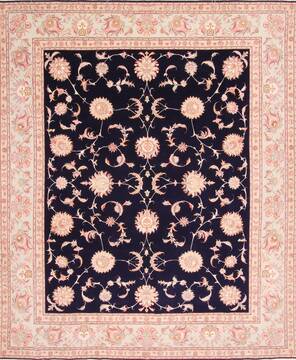 Persian Tabriz Beige Rectangle 8x10 ft Wool Carpet 29486