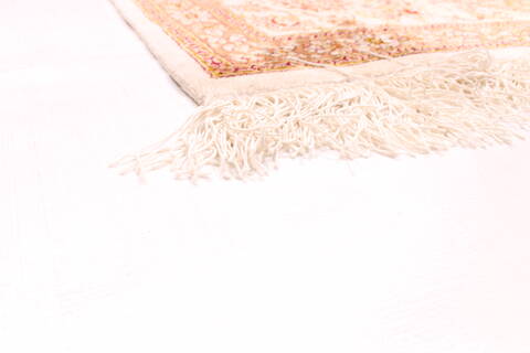 Qum Beige Hand Knotted 51 X 80  Area Rug 254-29501 Image 1
