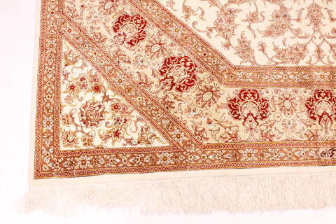 Qum Beige Hand Knotted 51 X 80  Area Rug 254-29501 Image 2