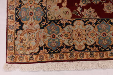 Tabriz Beige Hand Knotted 51 X 68  Area Rug 254-29536 Image 2