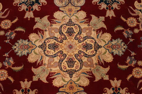 Tabriz Beige Hand Knotted 51 X 68  Area Rug 254-29536 Image 3