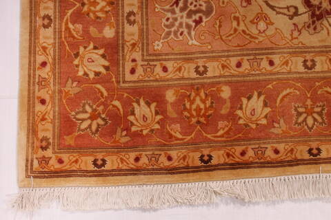 Tabriz Beige Hand Knotted 410 X 66  Area Rug 254-29537 Image 2