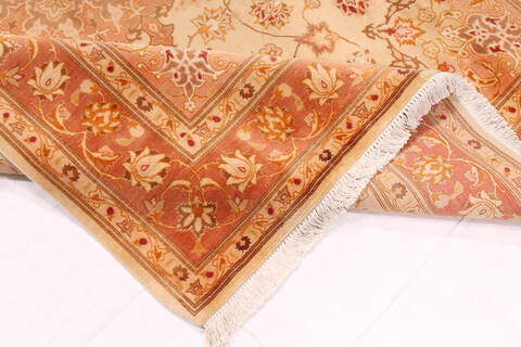 Tabriz Beige Hand Knotted 410 X 66  Area Rug 254-29537 Image 8