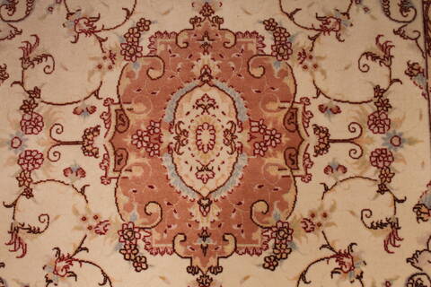 Tabriz Beige Hand Knotted 34 X 54  Area Rug 254-29557 Image 3