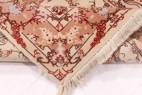 Tabriz Beige Hand Knotted 34 X 54  Area Rug 254-29557 Image 9