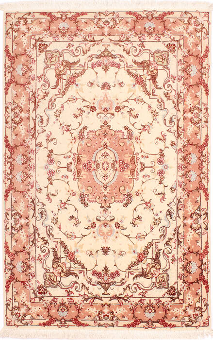 Tabriz Beige Hand Knotted 34 X 54  Area Rug 254-29557 Image 0