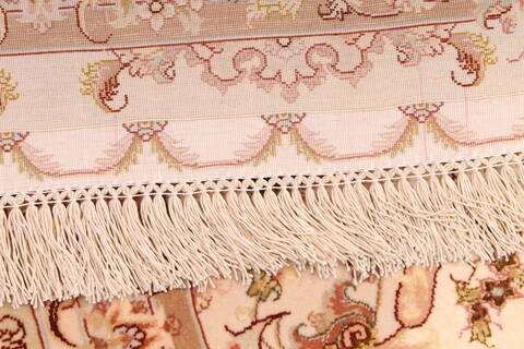 Tabriz Beige Hand Knotted 82 X 100  Area Rug 254-29591 Image 6