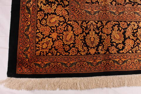 Qum Yellow Hand Knotted 80 X 116  Area Rug 254-29593 Image 2