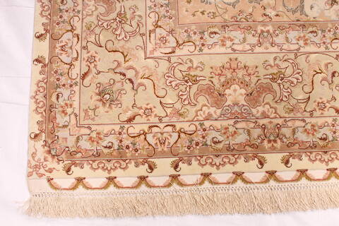 Tabriz Beige Hand Knotted 82 X 1110  Area Rug 254-29602 Image 2