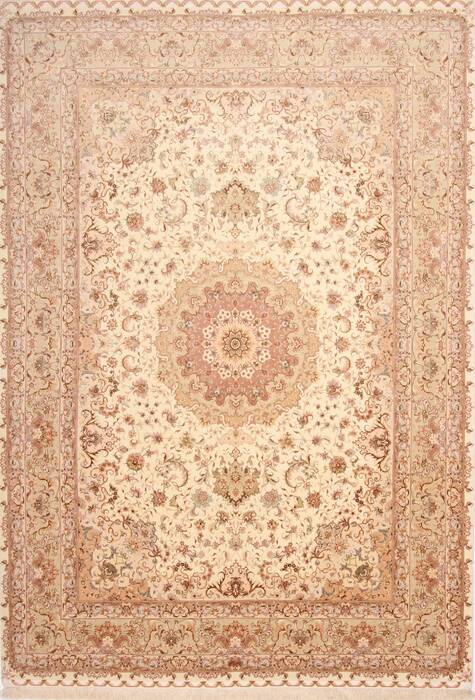 Tabriz Beige Hand Knotted 82 X 1110  Area Rug 254-29602 Image 0