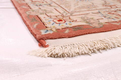Tabriz Beige Hand Knotted 81 X 120  Area Rug 254-29603 Image 1