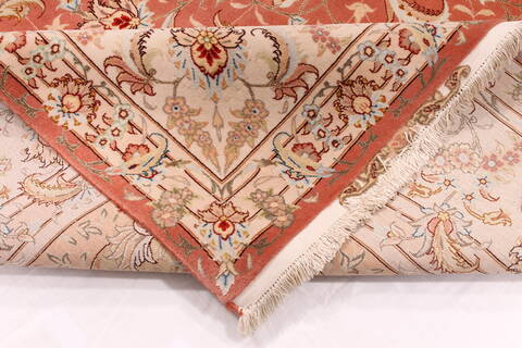Tabriz Beige Hand Knotted 81 X 120  Area Rug 254-29603 Image 8