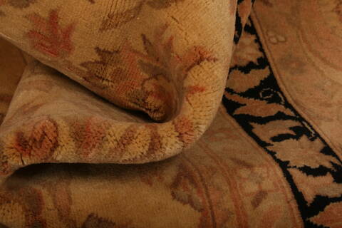 Tabriz Brown Hand Knotted 710 X 100  Area Rug 100-29617 Image 1