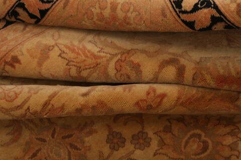 Tabriz Brown Hand Knotted 710 X 100  Area Rug 100-29617 Image 3