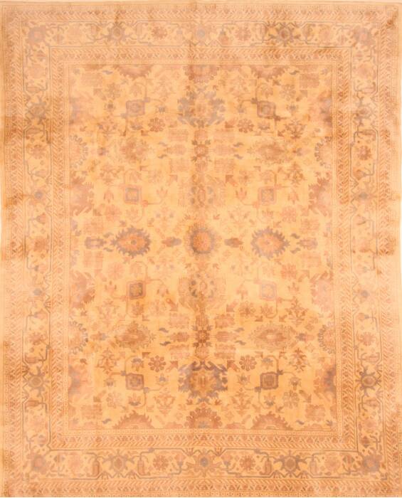 Tabriz Yellow Hand Knotted 79 X 99  Area Rug 100-29638 Image 0