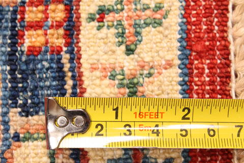 Kazak Multicolor Runner Hand Knotted 28 X 118  Area Rug 250-29647 Image 4