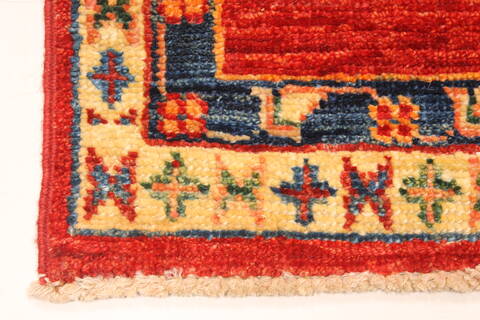 Kazak Multicolor Runner Hand Knotted 28 X 118  Area Rug 250-29647 Image 6