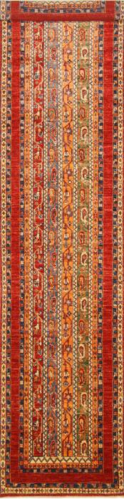 Kazak Multicolor Runner Hand Knotted 28 X 118  Area Rug 250-29647 Image 0