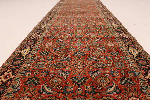 Herati Brown Runner Hand Knotted 26 X 120  Area Rug 250-29649 Image 2