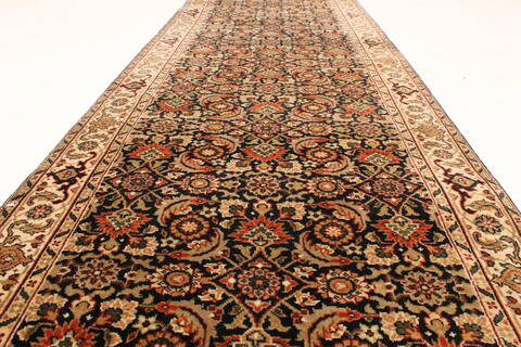 Herati Beige Runner Hand Knotted 26 X 209  Area Rug 250-29651 Image 2