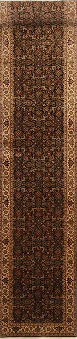 Herati Beige Runner Hand Knotted 26 X 209  Area Rug 250-29651 Image 0