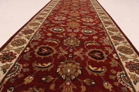 Kashmar Beige Runner Hand Knotted 27 X 194  Area Rug 250-29654 Image 2