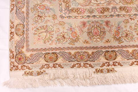 Tabriz Beige Hand Knotted 82 X 1110  Area Rug 254-29665 Image 2