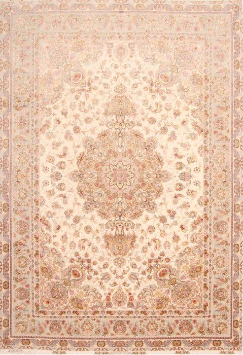 Tabriz Beige Hand Knotted 82 X 1110  Area Rug 254-29665 Image 0