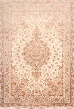 Tabriz Beige Hand Knotted 8'2" X 11'10"  Area Rug 254-29665