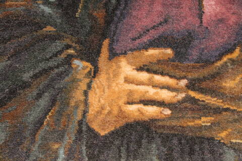 Tabriz Black Hand Knotted 13 X 210  Area Rug 254-29686 Image 4
