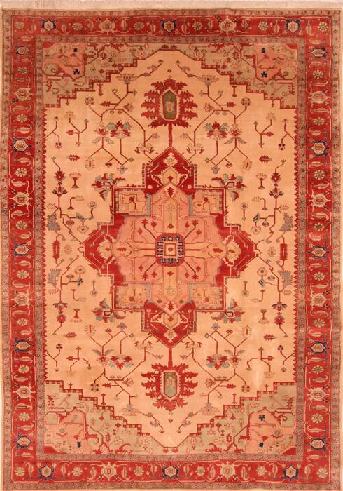Heriz Beige Hand Knotted 89 X 129  Area Rug 100-29695 Image 0